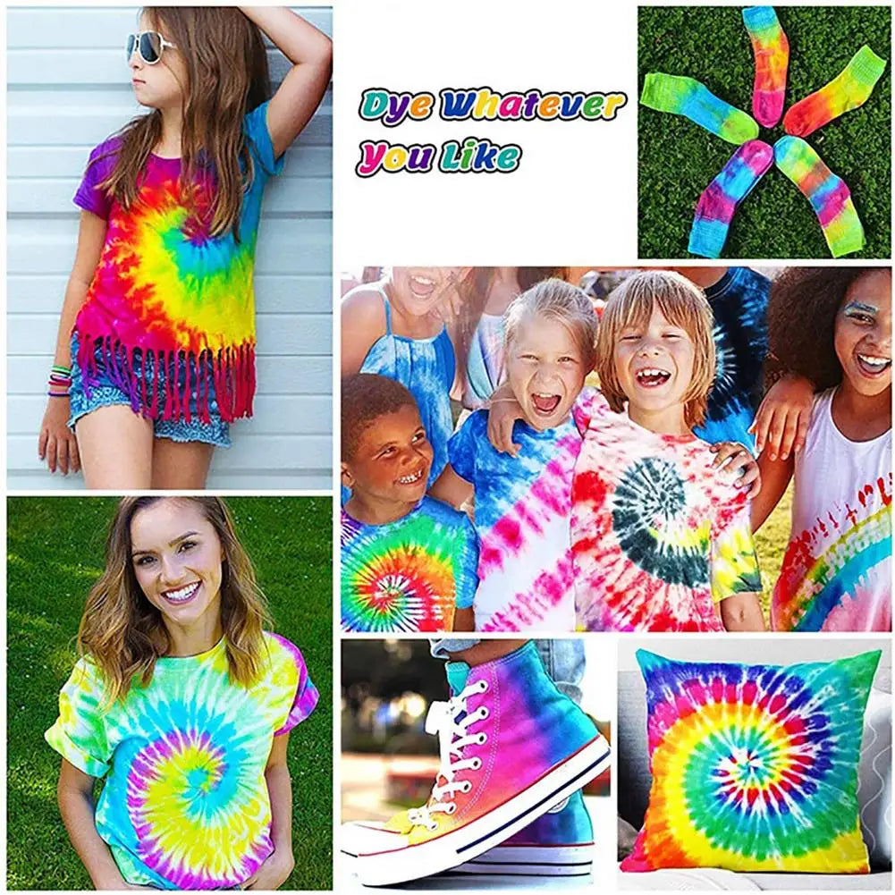 Tie Dye Kit 24 Colors DIY Garment Graffiti Fabric Textile Paint Rainbow Pigment