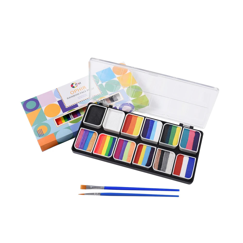 OPHIR Rainbow Face Paint Multicolor Series Temporary Body Paint Art 144g/5.14oz Painting Pigment RT012