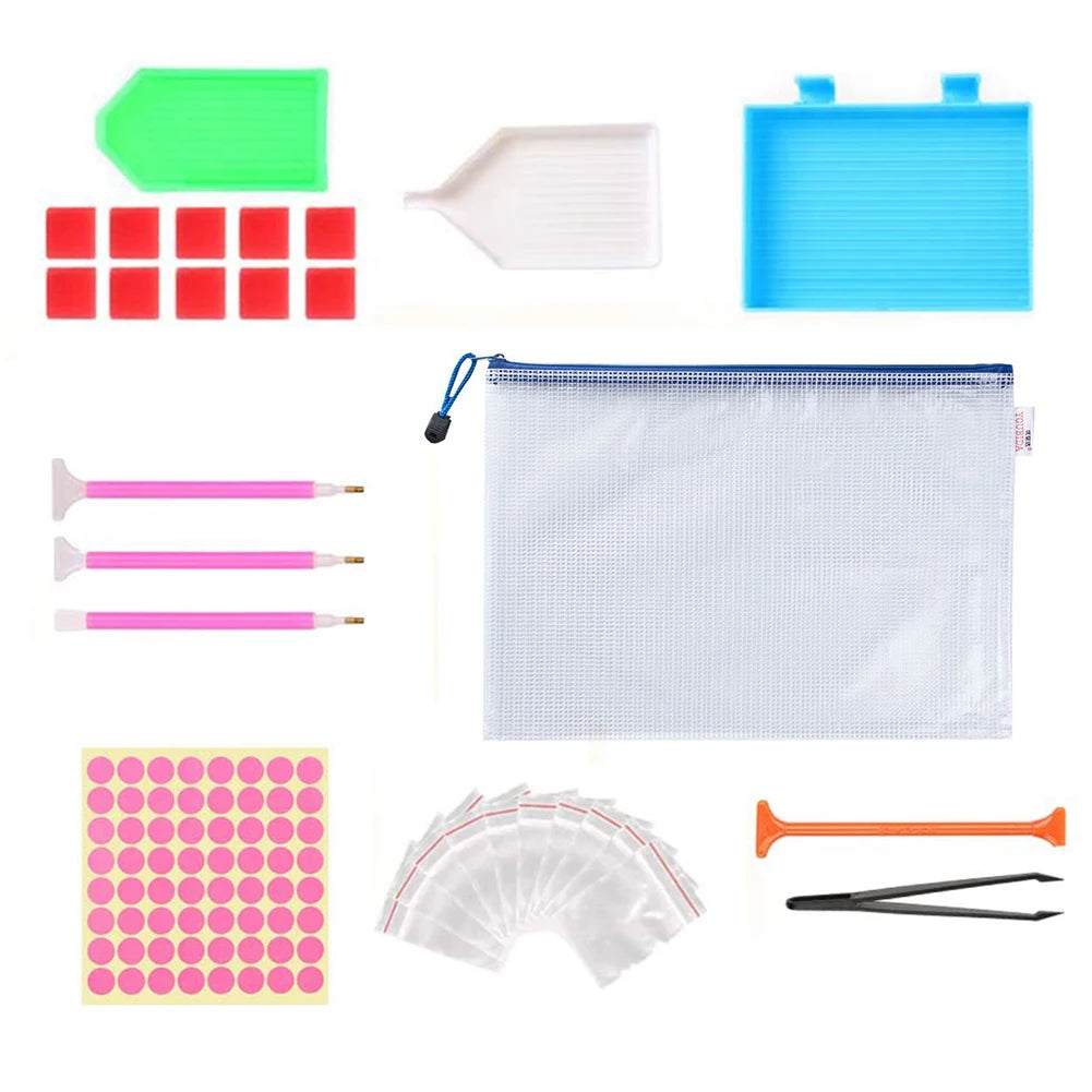 Diamond Painting Accessories Rhinestone Cross Stitch 5D Embroidery Pen Painting Tools Set Mosaic Glue Pen Kit Tweezers