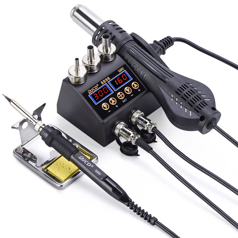 JCD 8898 750W Soldering Station 2 in 1 LCD Digital display Rework Welding Station Kit Hot Air Repair Solder tools