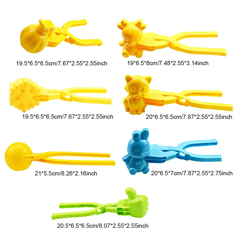 Cartoon Snow Mold with Handle Clay Ball Maker Plastic Creative Snowballs Mold