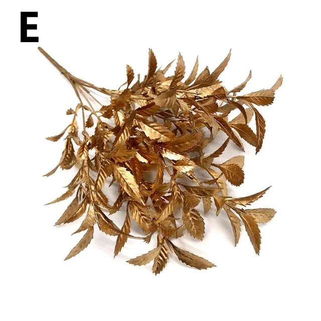 Simulation Leaf Wreath Artificial Plant Gold Silver Artificial Flower