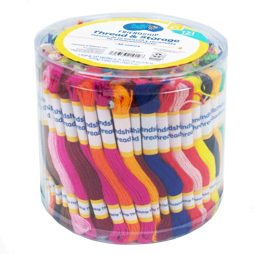 Multicolor Friendship Thread Kit 121 Pieces DIY Bracelet Making Storage Tub with Project Guide All Ages Fun Crafting