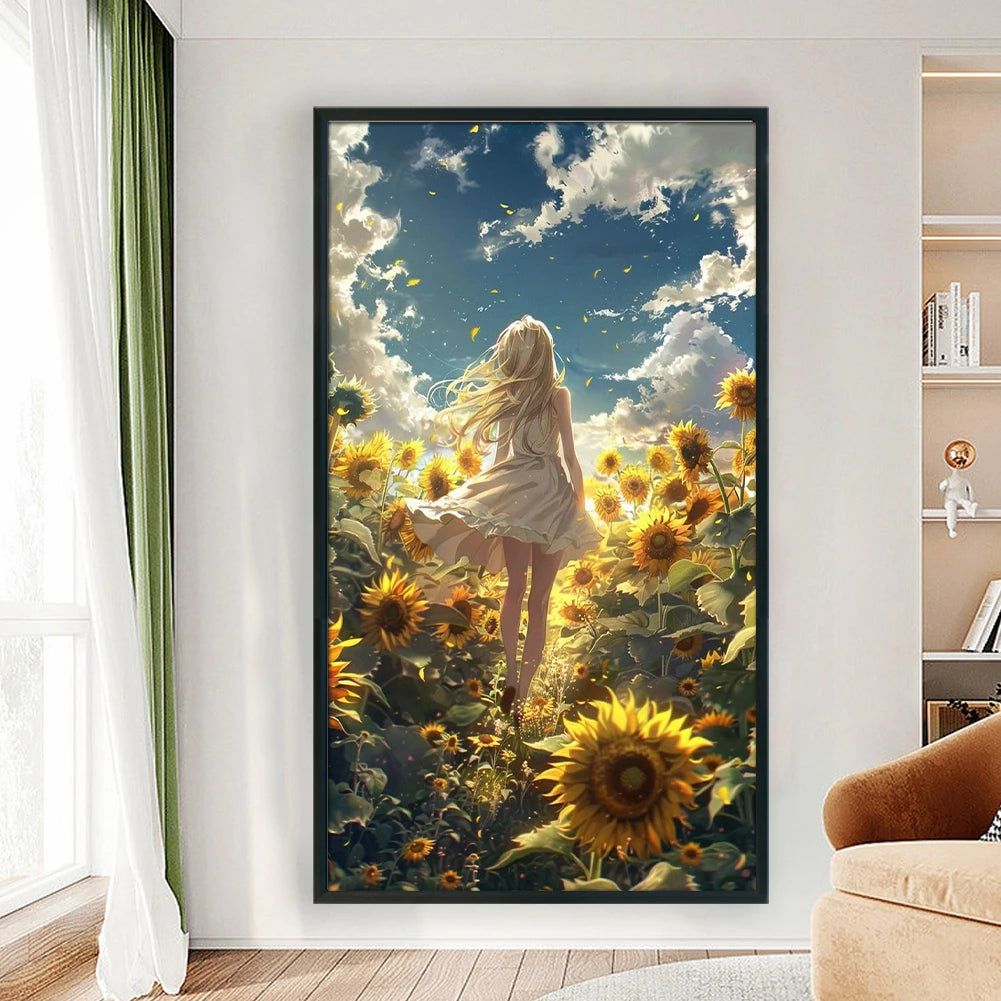 Full Embroidery Eco-cotton Thread 14CT Printed Girl Cross Stitch Kit Art