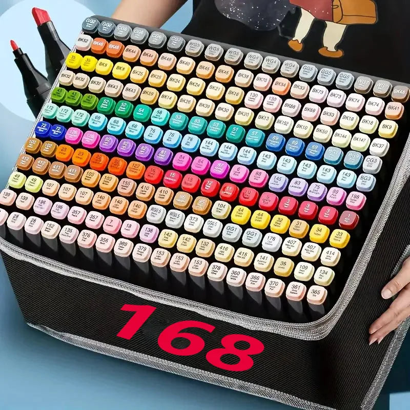 Markers, 80/120/168 Colors Two Color Professional Permanent Sketch Markers