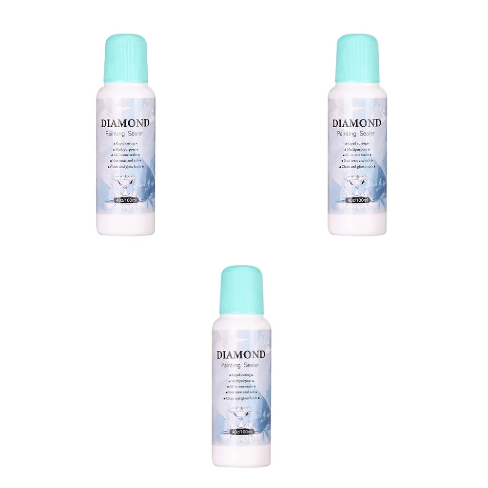 1-5Pcs 100ml Diamond Painting Sealer Conserver Permanent Hold Shine Effect 5D Brightener Glue