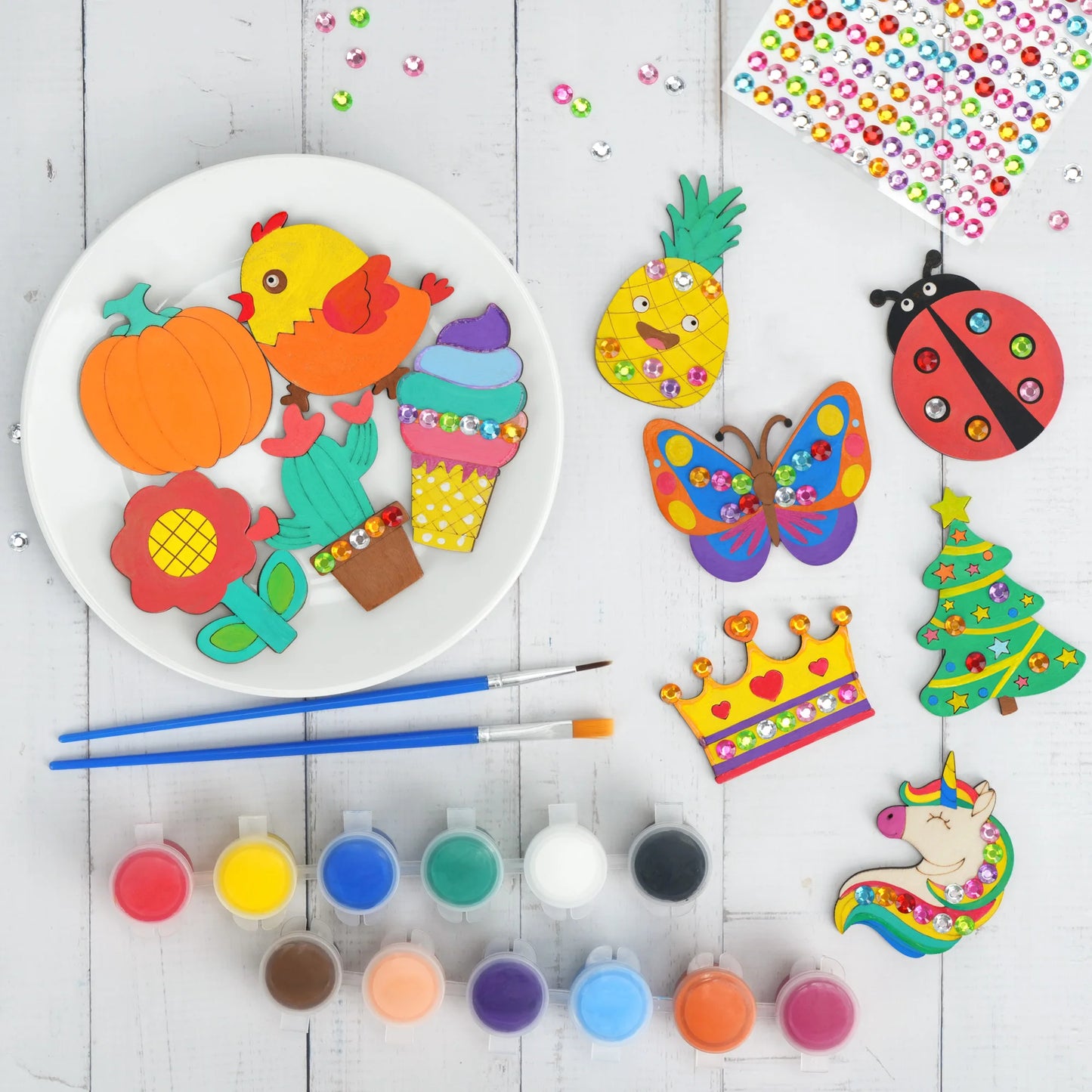 DIY Wooden Magnets Kit for Kids Glow in The Dark