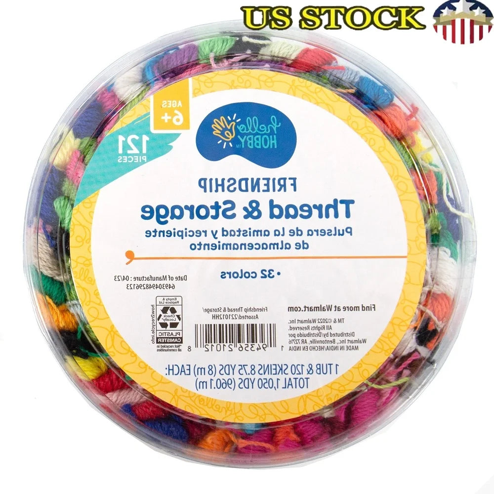 Multicolor Friendship Thread Kit 121 Pieces DIY Bracelet Making Storage Tub with Project Guide All Ages Fun Crafting