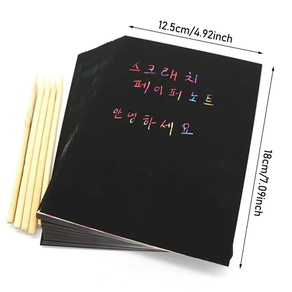 Colorful Scratch Sheet Paper Set Easy 5 Bamboo Lightweight Safe and Tasteless for DIY Painting