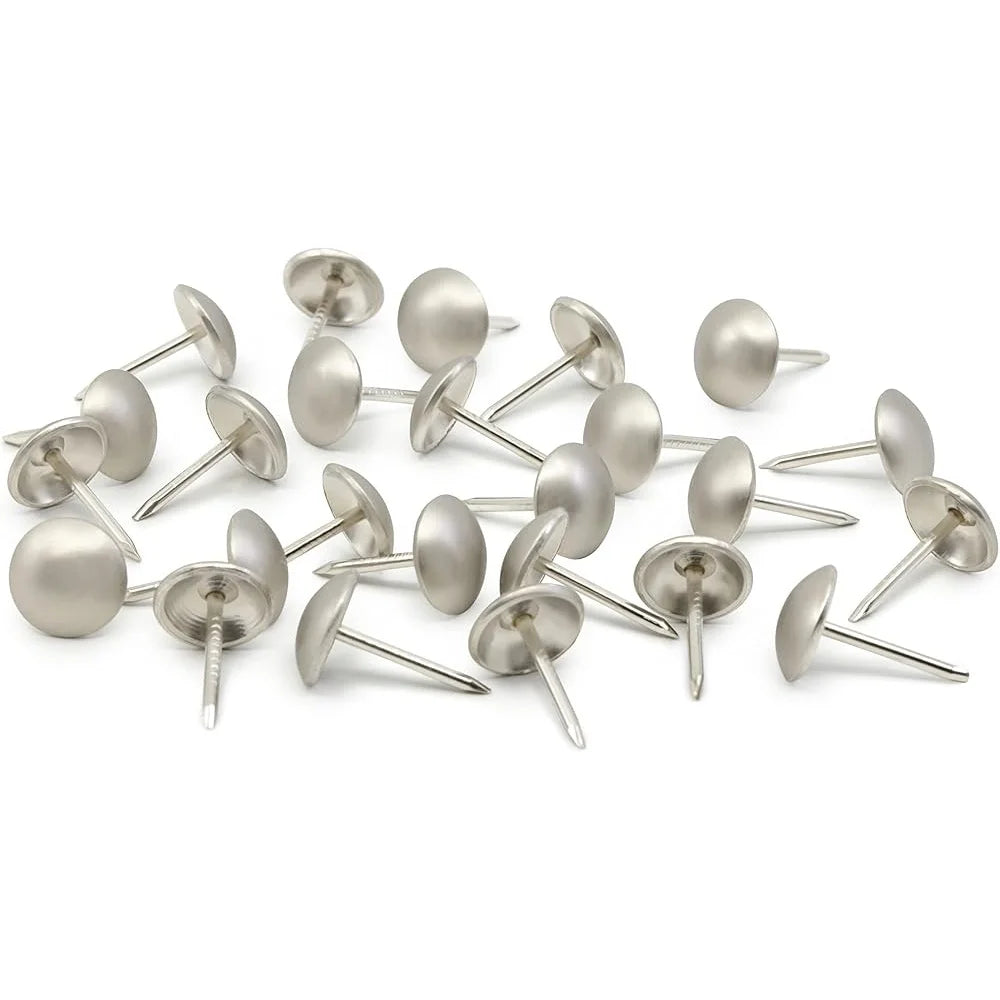 300-Piece Brushed Nickel Decorative Nails Smooth Surface Finishing Nails Fabric Projects Upholstery