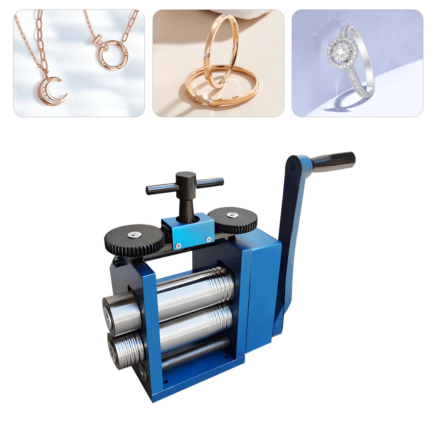 3-in-1 Jewelry Rolling Mill Machine Manual Combination for Metal Crafting & DIY Jewelry Making