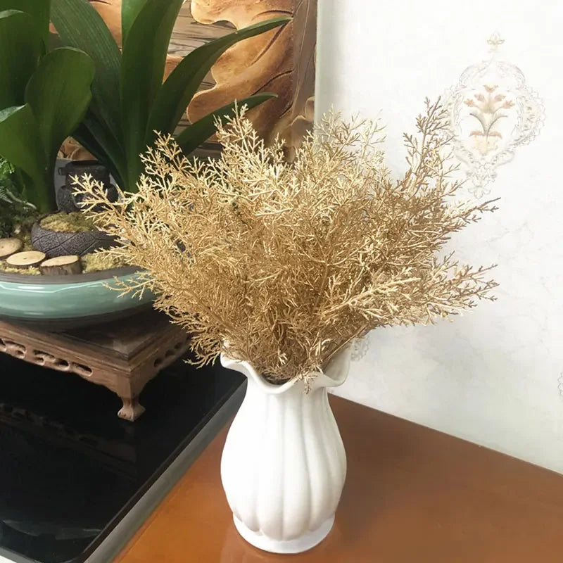 Simulation Leaf Wreath Artificial Plant Gold Silver Artificial Flower