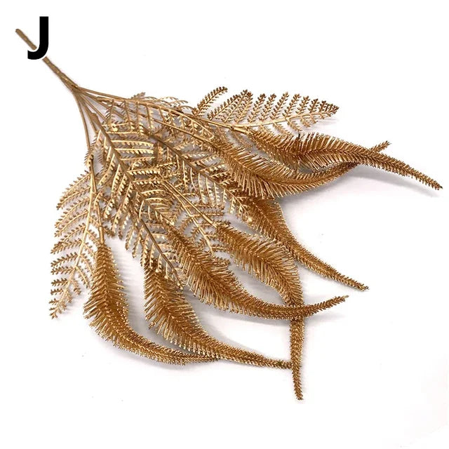 Simulation Leaf Wreath Artificial Plant Gold Silver Artificial Flower