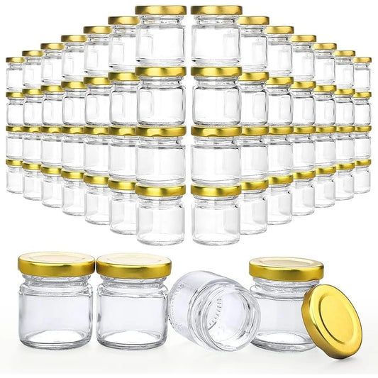 60 Pack Mini Glass Jars with Lids