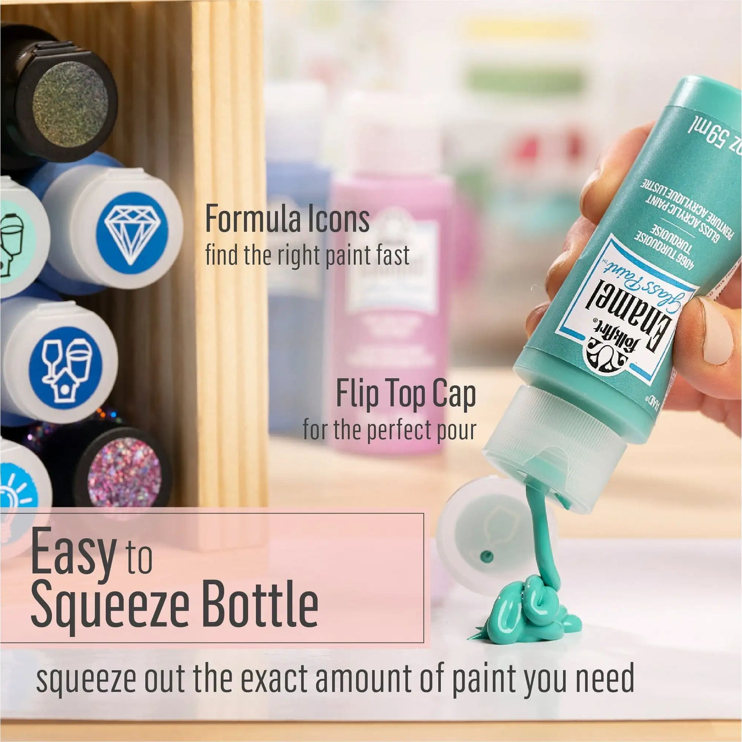 (3 pack) FolkArt Enamel Acrylic Craft Paint, Gloss Finish, Wicker White, 2 fl oz