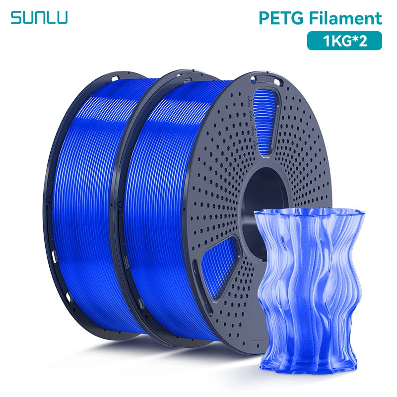 SUNLU 2KG PETG/PETG Clear Filament 1.75 ±0.02mm 1kg Spool (2.2lbs)