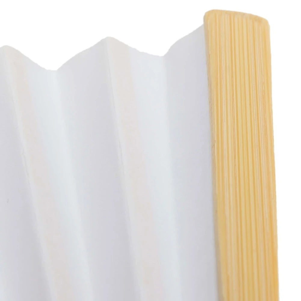 Blank White DIY Paper Decorative Fans Hand Practice Paper Fan Elegant for Calligraphy Drawing