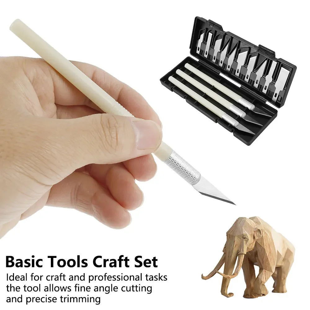 13pcs Precision Carving Kit Utility Cutter with 13 Refill Blades Scrapbooking