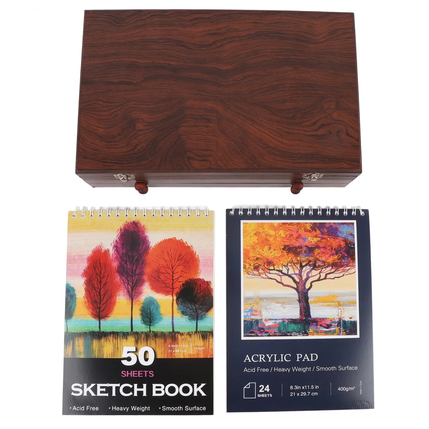 142PCS/set Painting Drawing Art Kit Set Portable Multifunctional Wood Box Set