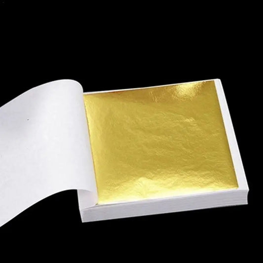 100pcs Imitation Gold Sliver Copper Foil Paper Leaf Flake Gilding Sheets