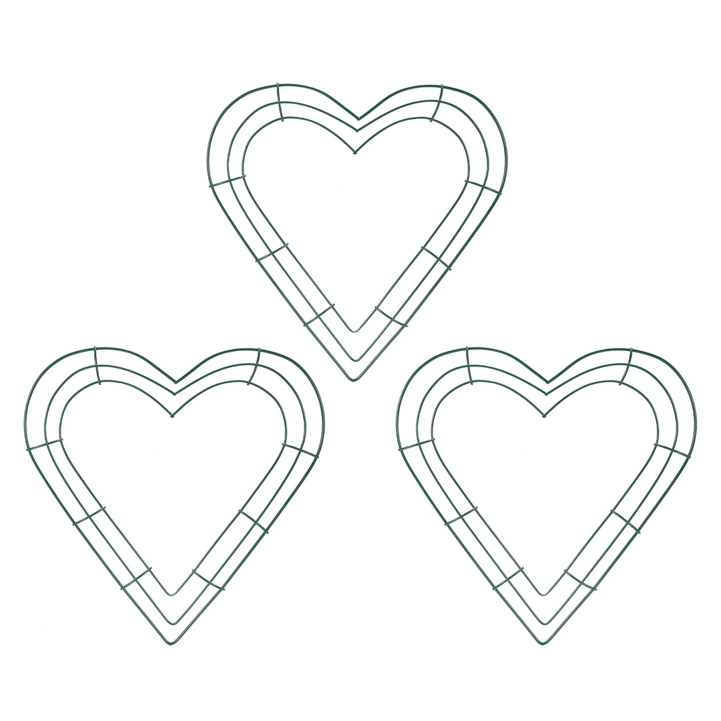 3 Pack Heart Metal Wreath 12 Inch Heart-Shaped Wire Wreath Frame