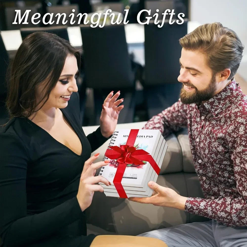 4 Pack of Mixed Media Sketchbooks, 5.5x8.5 Inch, 108lb/160gsm Spiral Bound