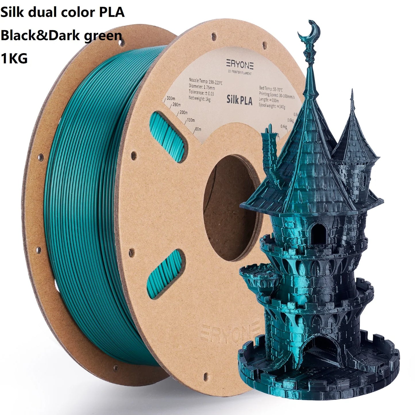 ERYONE Dual Color Series Silk PLA And Matte PLA 1KG 1.75mm Diameter High Quality Filament For FDM 3D Printing