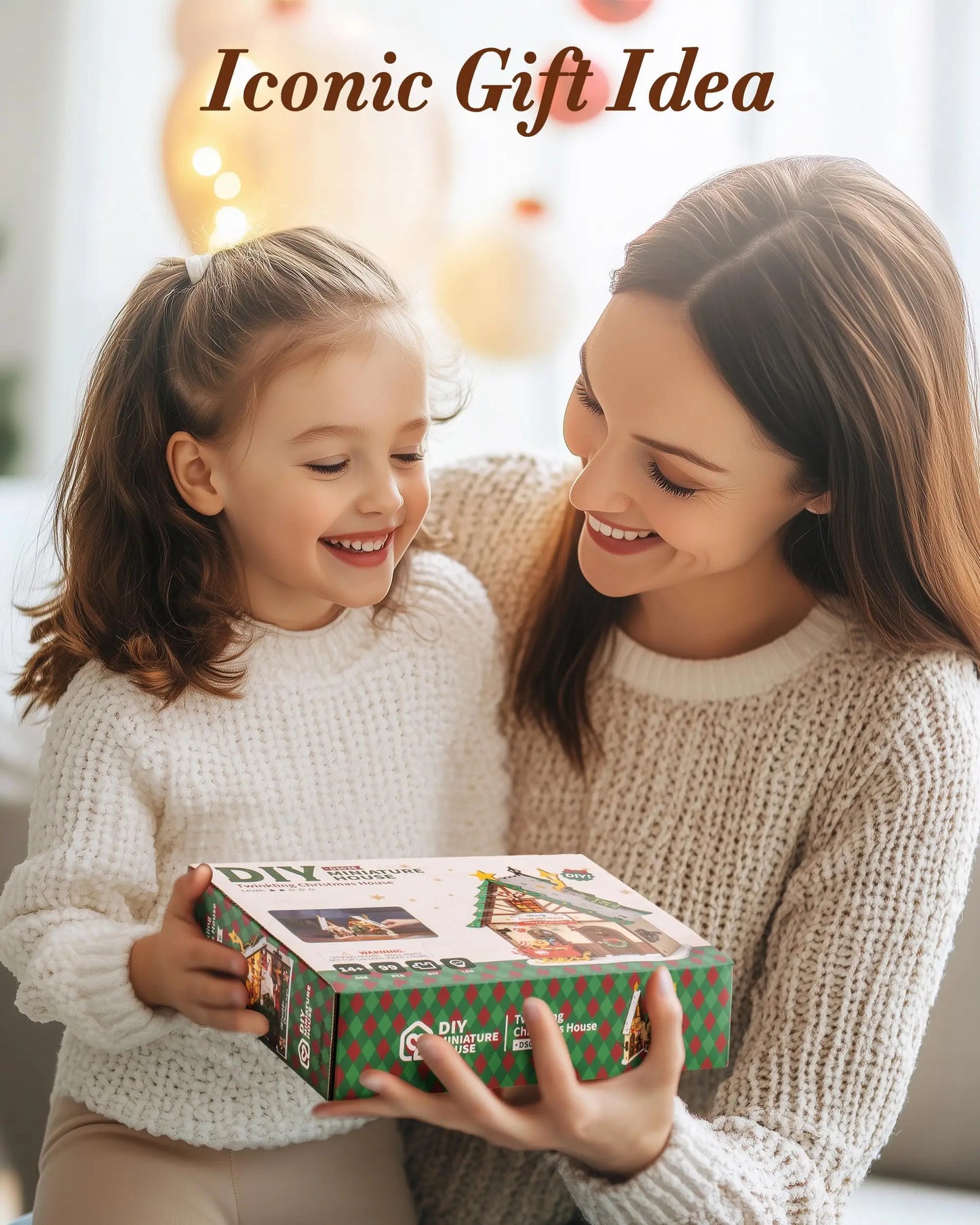 Rolife Miniature Wooden Dollhouse Collectible 3D Wooden Puzzle Home Decor Twinkling Christmas House