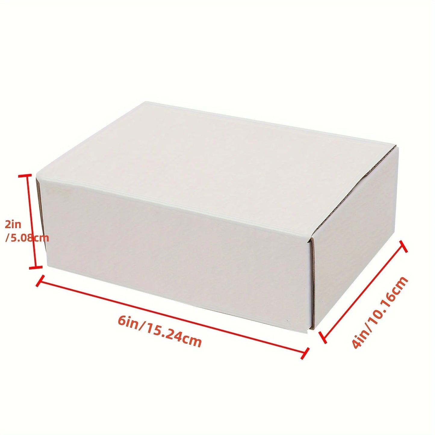 50pcs Corrugated Paper Gift Boxes, 6x4x2 Inch Sturdy Cardboard Packaging, White Small Shipping Boxes