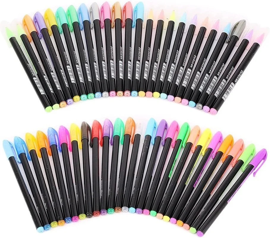 48 Color Pens, Gel Ink Glitter Pen smart color Art Markers Fine Tip Kit