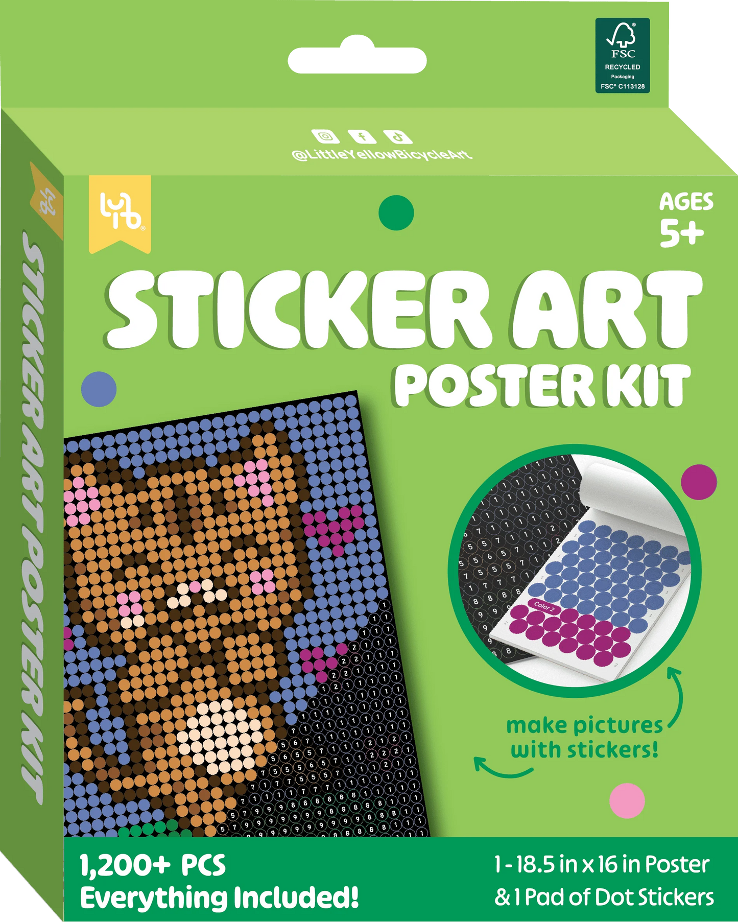 Bicycle Cat Sticker by Number Art Kit