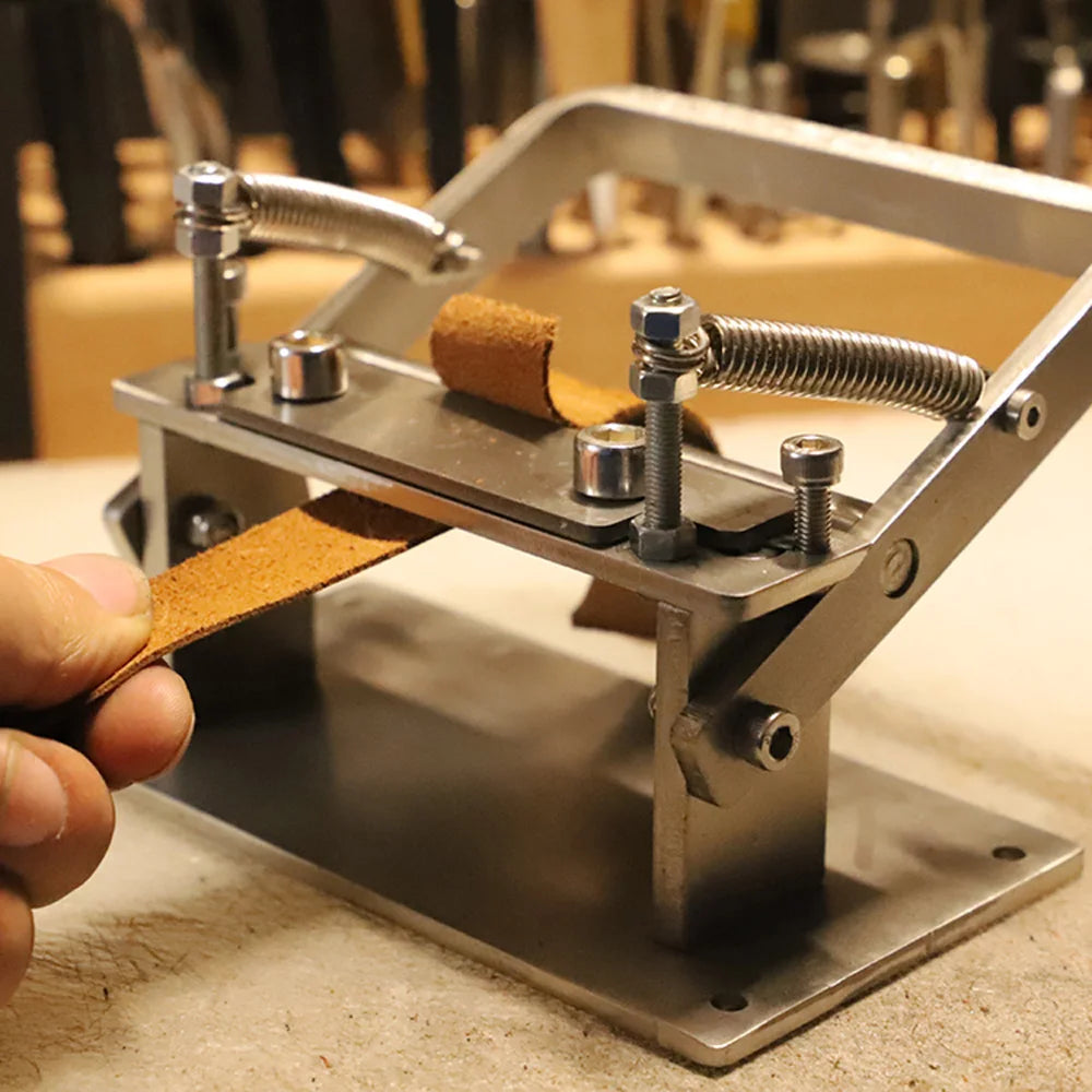 Leather Peeling Machine, Stainless Steel, Adjustable Thickness, 9cm Max Cutting Width, for Leather Crafting and Shaping