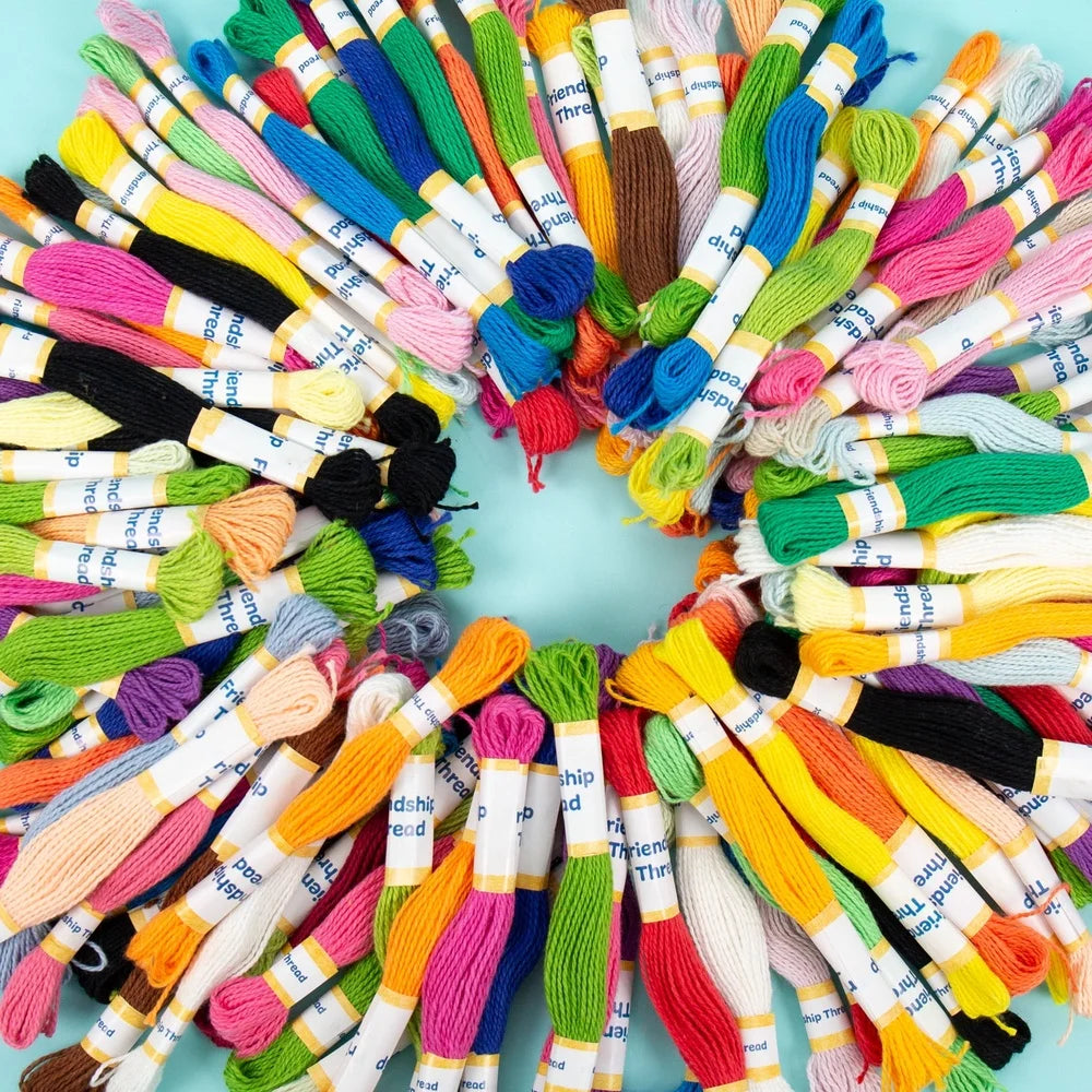 Multicolor Friendship Thread Kit 121 Pieces DIY Bracelet Making Storage Tub with Project Guide All Ages Fun Crafting
