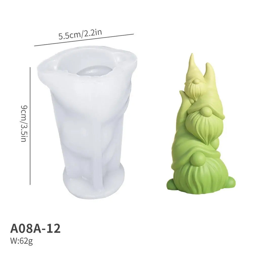New Faceless Dwarf Silicone Molds 3D Gnome Fondant Scented Candle Clay Plaster Resin