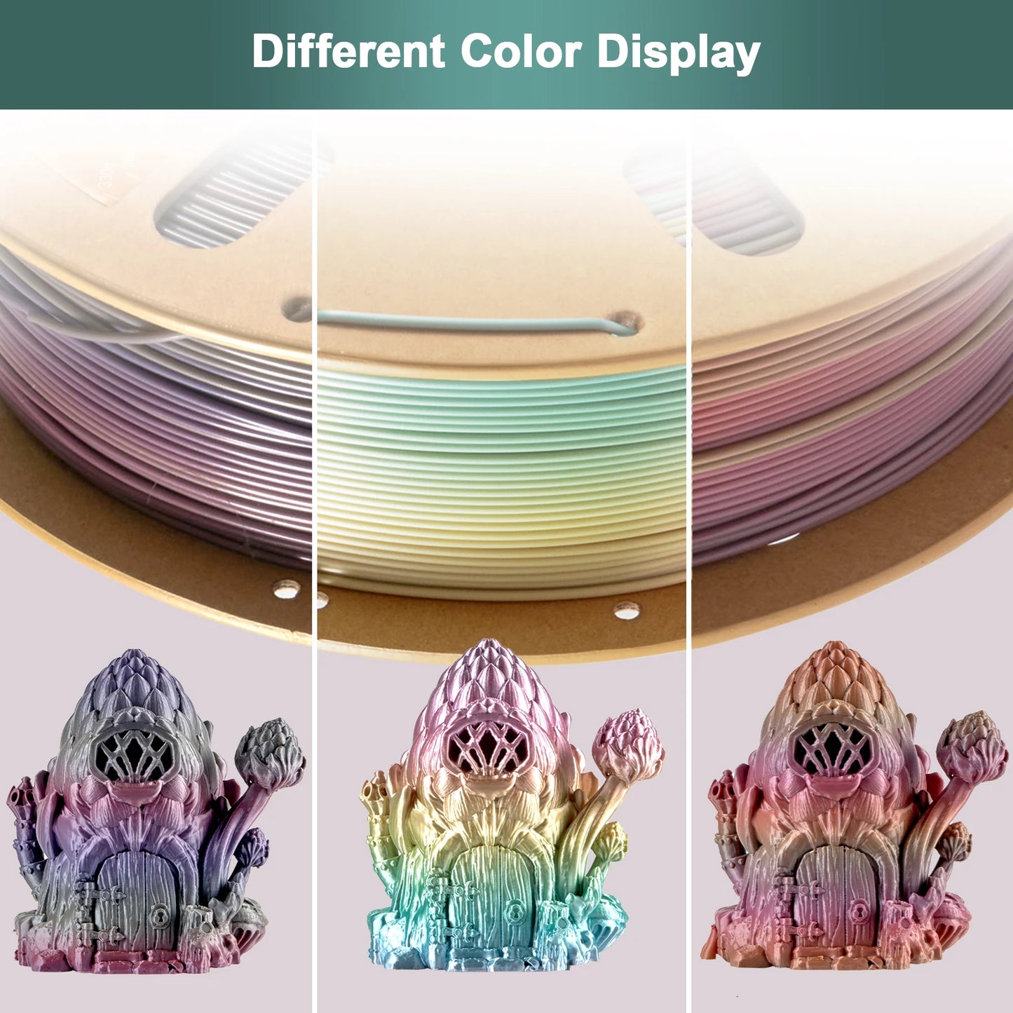 Eryone Silk Rainbow PLA 1/3/5/10KG Premium Filament 3d print, silk rainbow pla filament 1/3/5/10kg