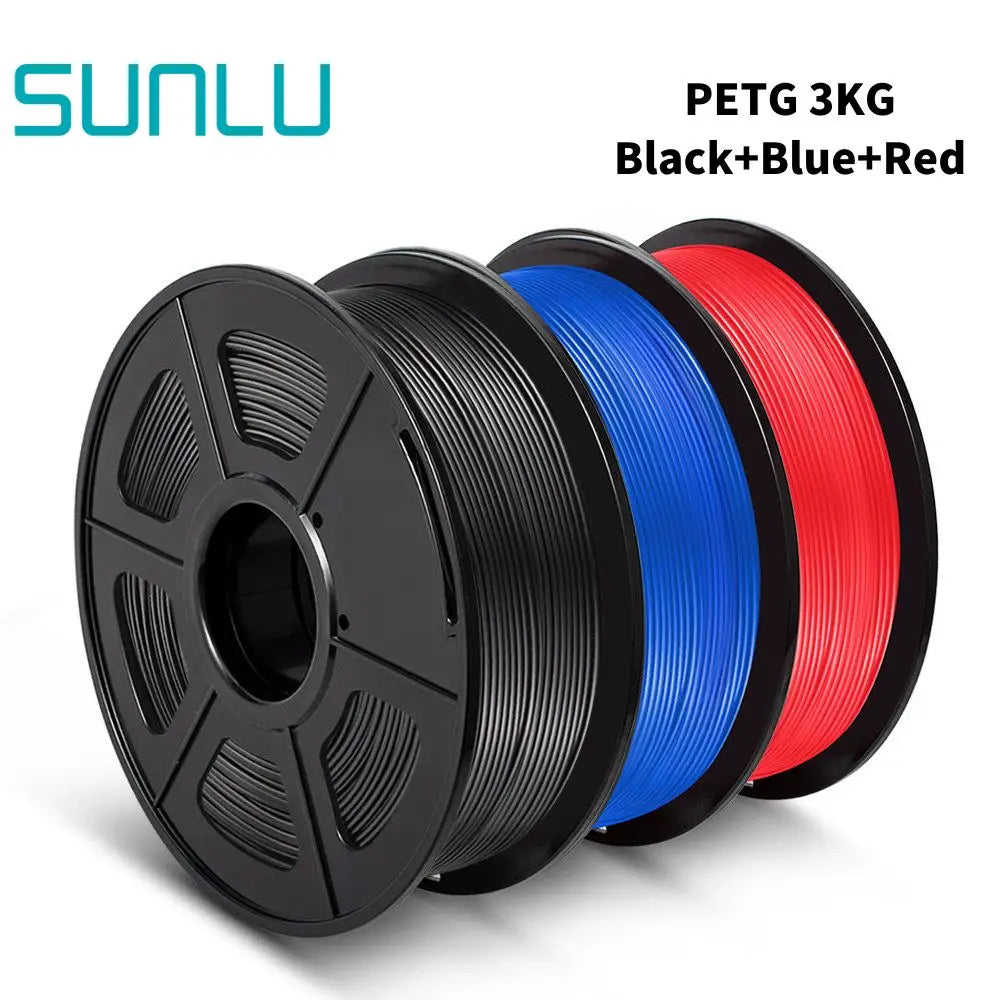 SUNLU PETG 3D Filament 1KG 3 Rolls 1.75mm +/-0.02MM 3D Printing Neatly Wound Vacuum Packing