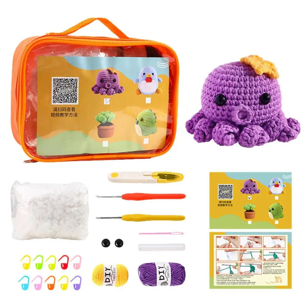 Woobles Crochet Kit For Beginners DIY Animal Woobles With Easy Peasy Yarn