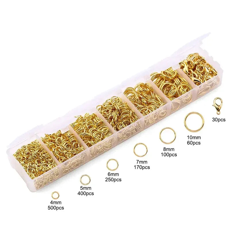 Zinc Alloy Open Jump Rings Lobster Clasps Bracelet Necklace Chain Accessories Kits