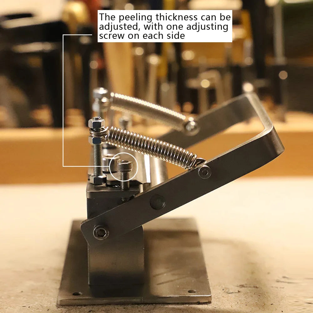 Leather Peeling Machine, Stainless Steel, Adjustable Thickness, 9cm Max Cutting Width, for Leather Crafting and Shaping