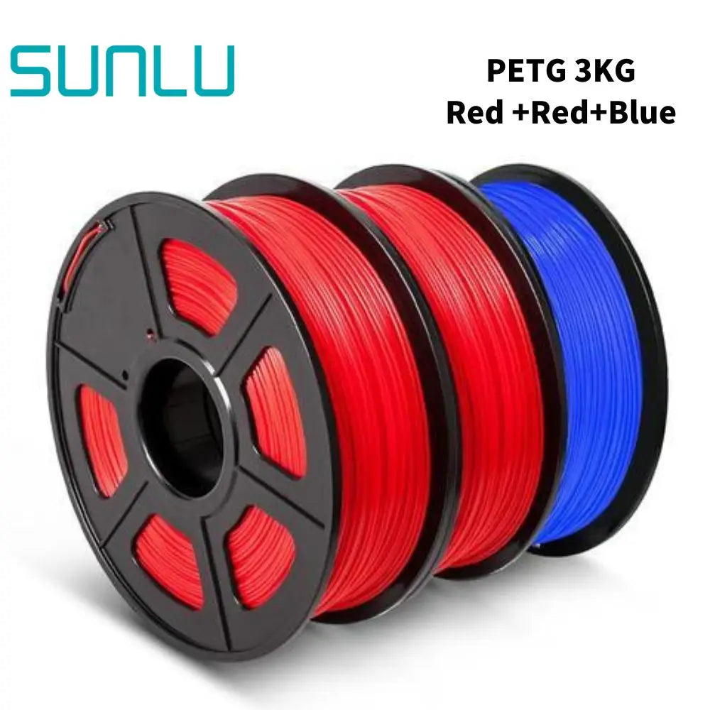 SUNLU PETG 3D Filament 1KG 3 Rolls 1.75mm +/-0.02MM 3D Printing Neatly Wound Vacuum Packing