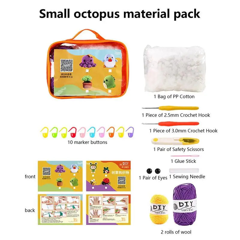 Woobles Crochet Kit For Beginners DIY Animal Woobles With Easy Peasy Yarn