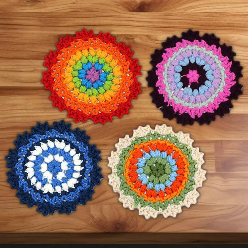 Crochet Flower Coasters Kit Learn To Crochet Set For Beginners With Crochet Yarns