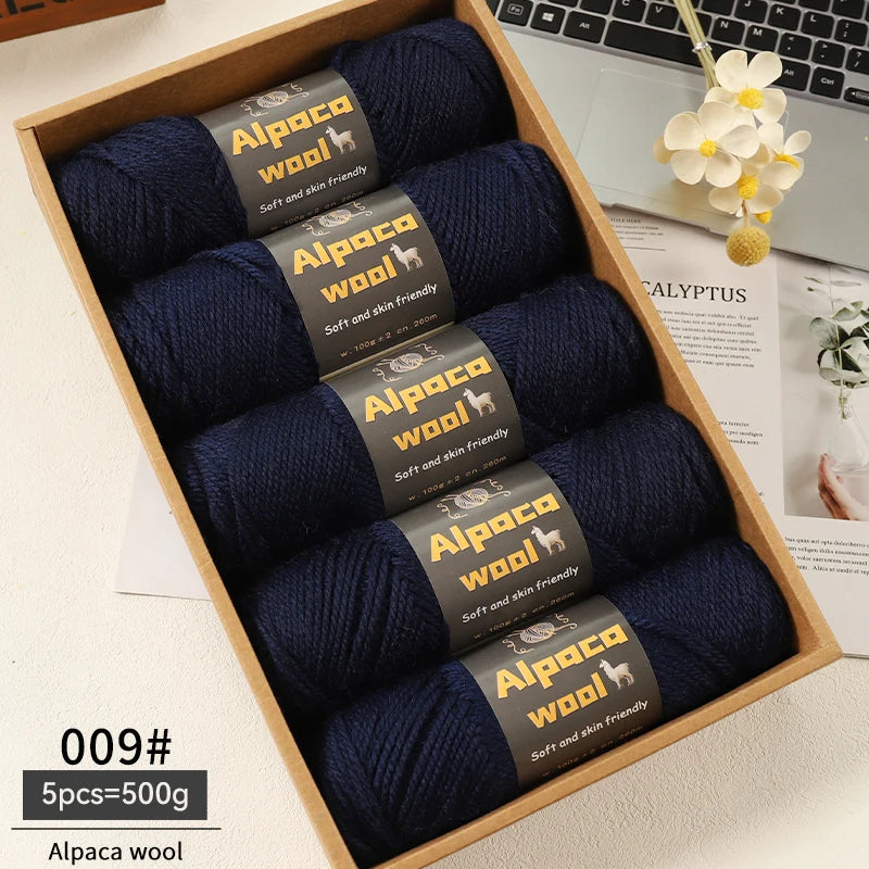 Alpaca Wool Yarn 500g DIY Knitting Kit 245 Stick Needle Thick Warm Yarn