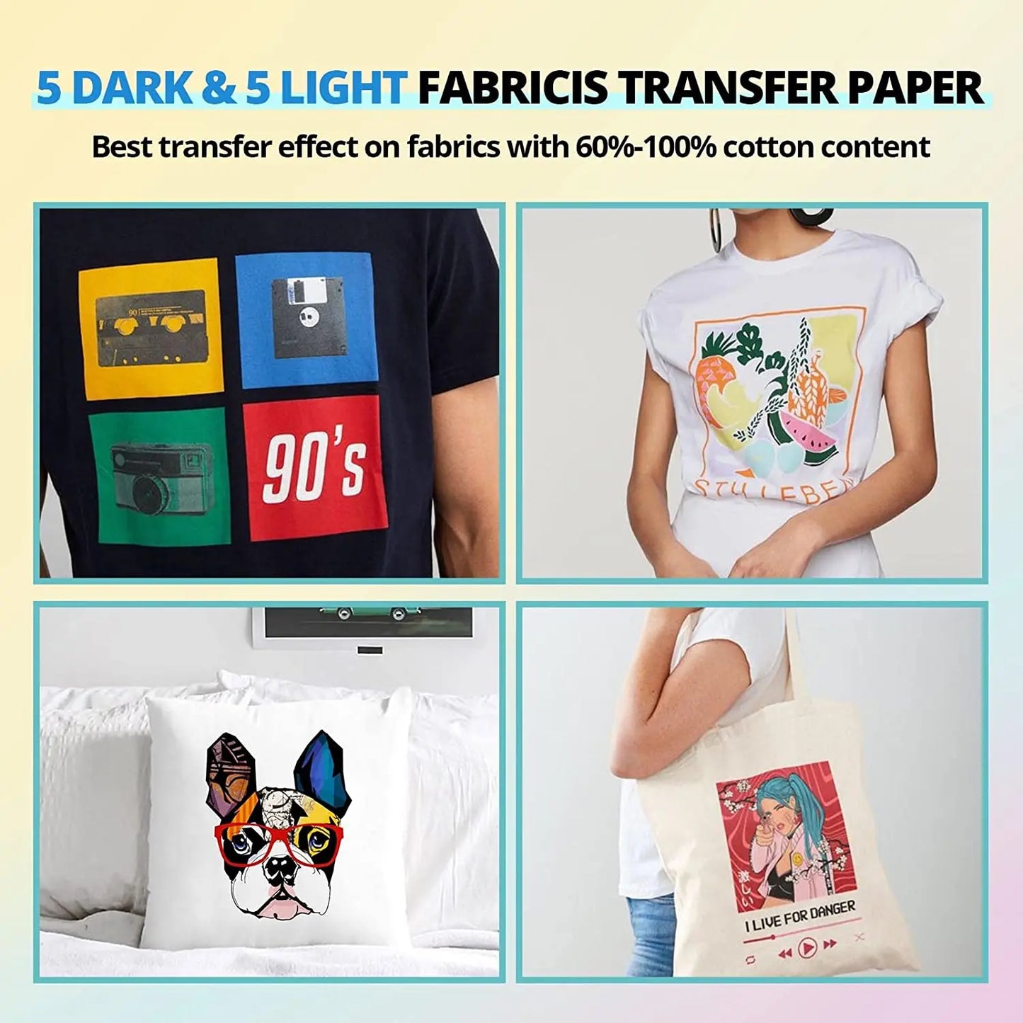 HTVRONT 52pcs Heat Press Supplies Accessories for Beginners Cricut Clothing T-shirt Printing Paper Pad Kits