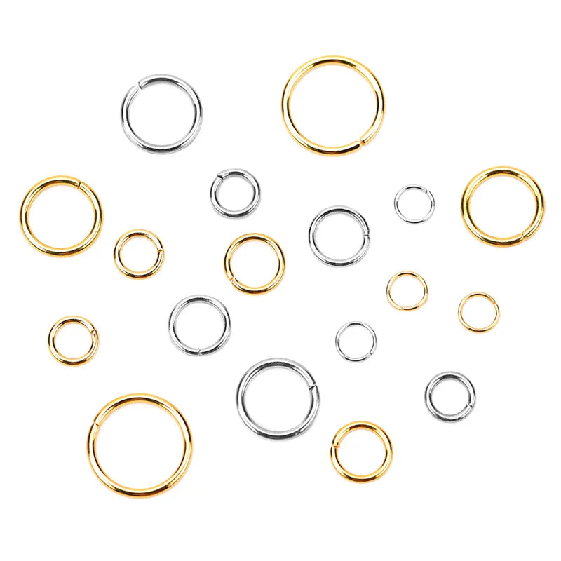 100pcs PVD Stainless Steel Open Jump Rings Lot 3 4 5 6 7 8 10 mm Split Rings Connectors For Bracelet Necklace