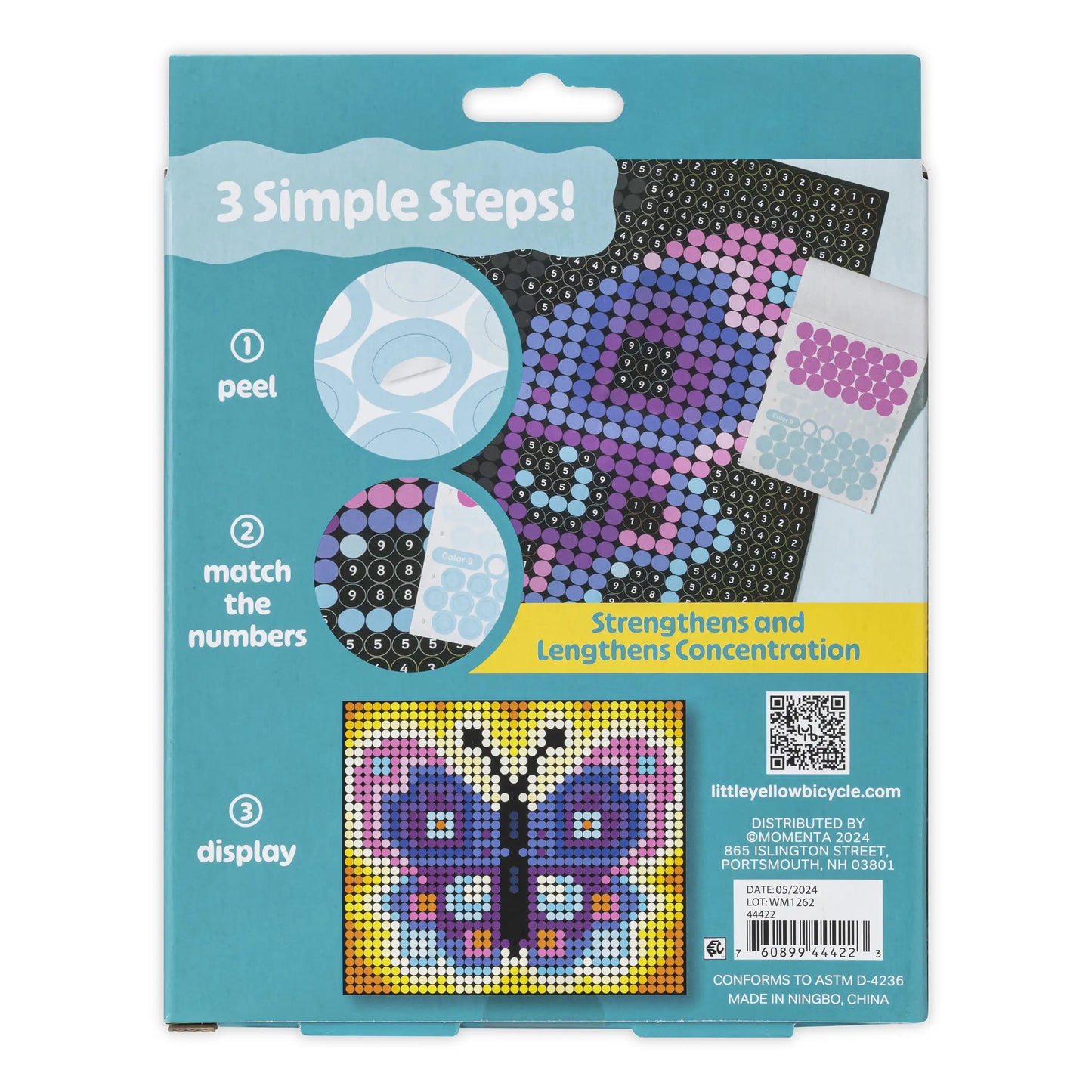 Little Yellow Bicycle Butterfly Sticker by Number Art Kit