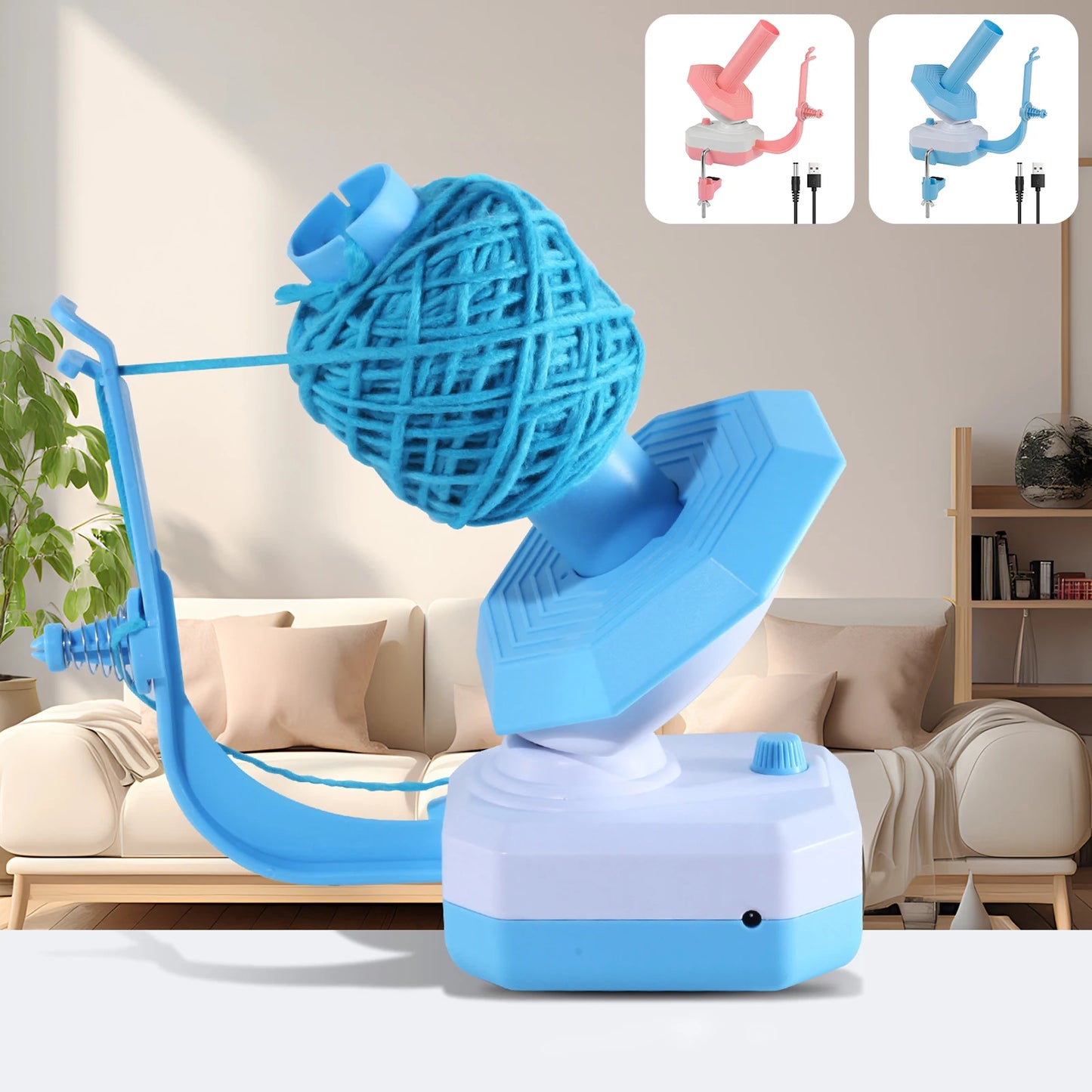 Electric yarn ball winding machine with adjustable speed