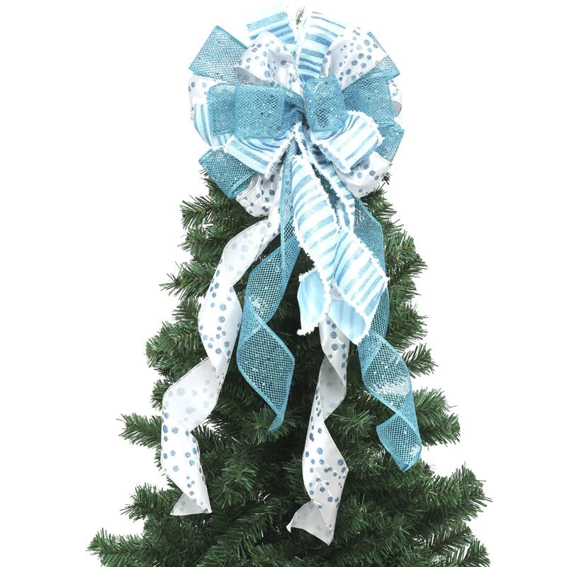 Glittering Sequin Bow Tie Christmas Tree Topper Decoration