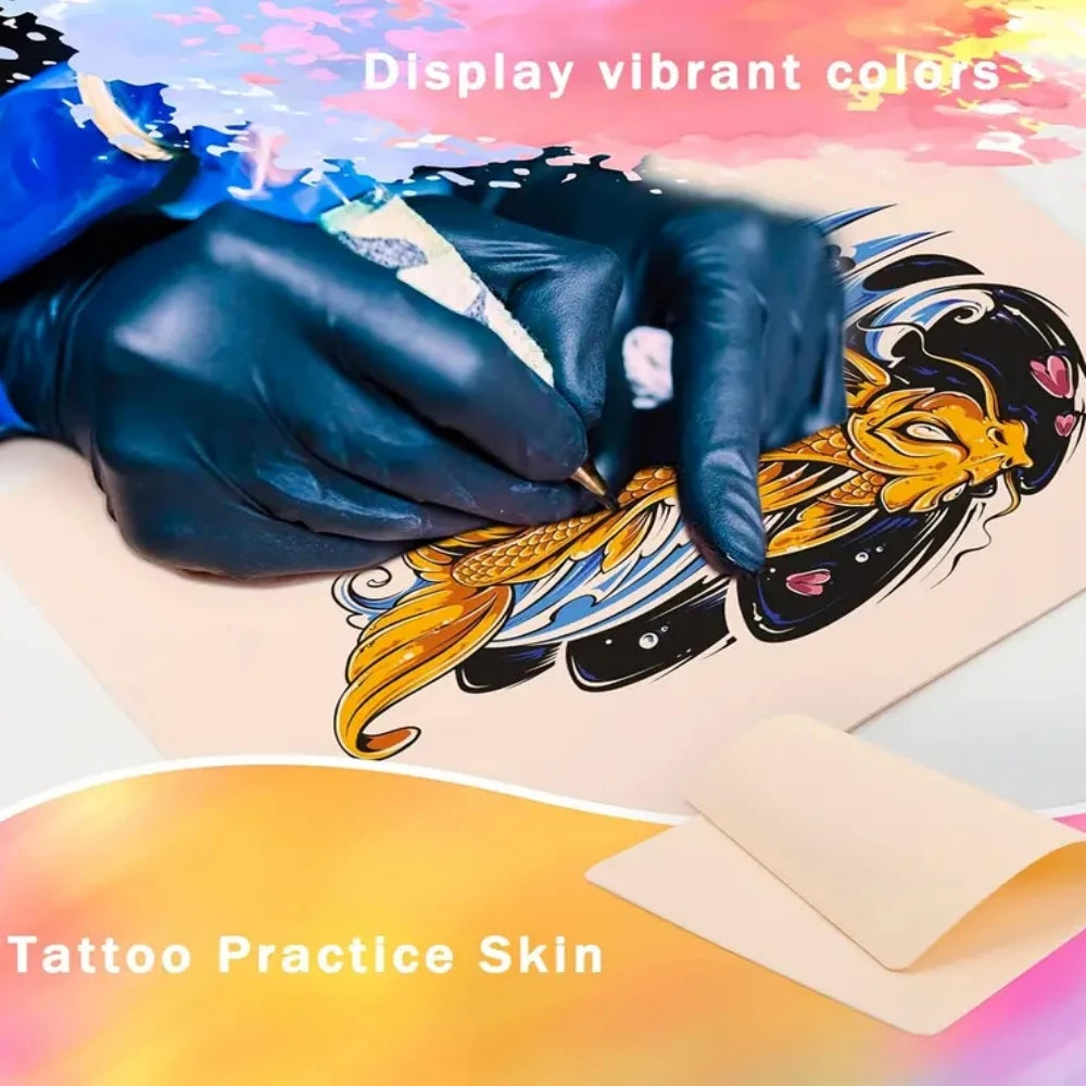 13/26/39 Pcs Silicone Tattoo Practice Skin Double Fake Tattoo Skin Beginner Practice Synthetic Leather