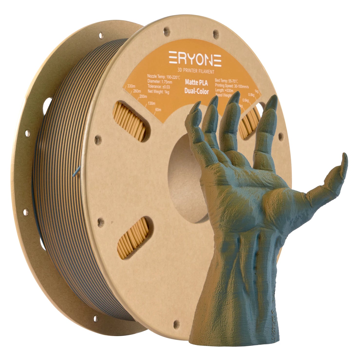 ERYONE Matte Dual Color PLA Filament 1.75 mm for 3D Printers,Accuracy +/- 0.03mm,1kg/ Spool(2.2lbs)